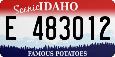 ID license plate E483012