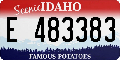 ID license plate E483383