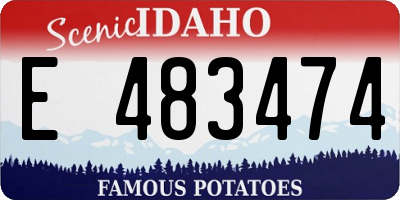ID license plate E483474