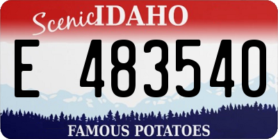 ID license plate E483540