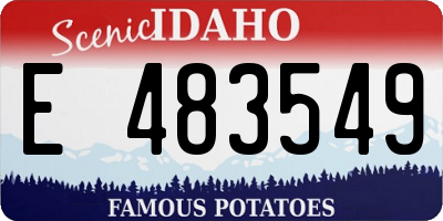 ID license plate E483549