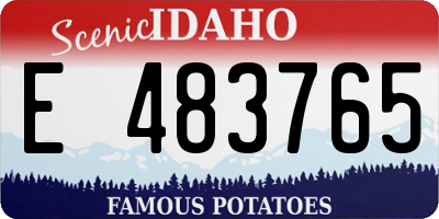 ID license plate E483765