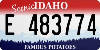 ID license plate E483774