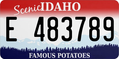 ID license plate E483789