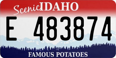 ID license plate E483874