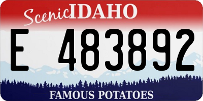 ID license plate E483892