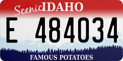ID license plate E484034