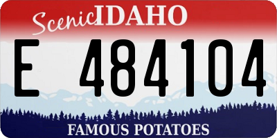 ID license plate E484104