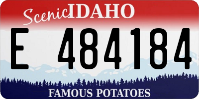 ID license plate E484184