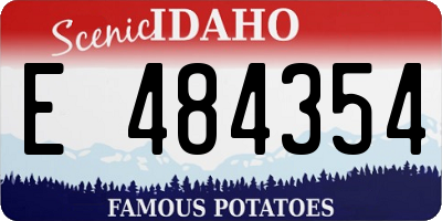 ID license plate E484354
