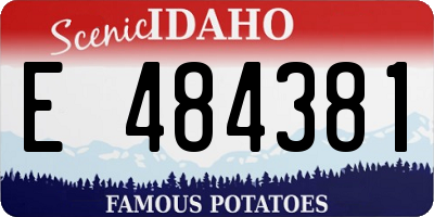 ID license plate E484381