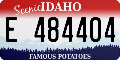 ID license plate E484404