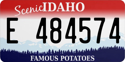 ID license plate E484574