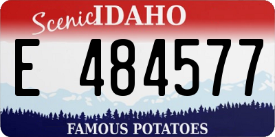 ID license plate E484577