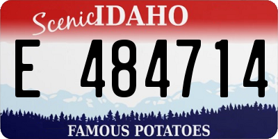 ID license plate E484714