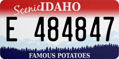 ID license plate E484847