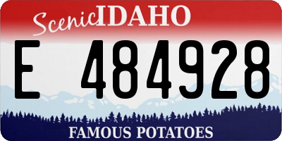 ID license plate E484928