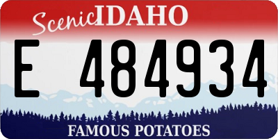 ID license plate E484934