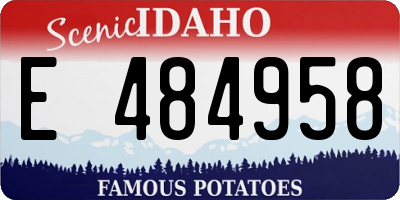 ID license plate E484958