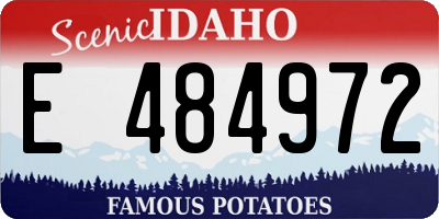 ID license plate E484972