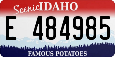 ID license plate E484985