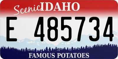 ID license plate E485734
