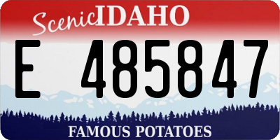 ID license plate E485847