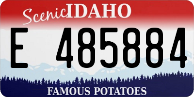 ID license plate E485884