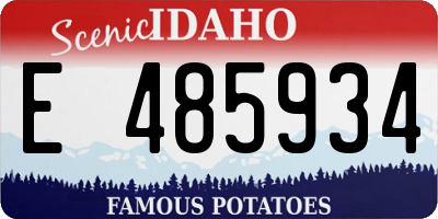 ID license plate E485934
