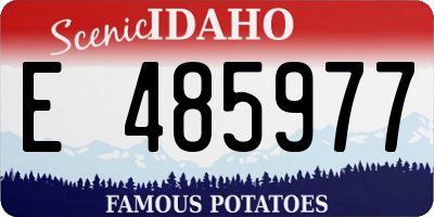 ID license plate E485977