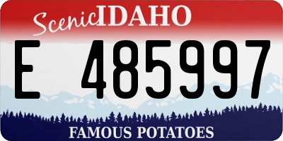 ID license plate E485997