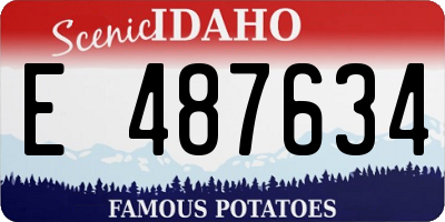 ID license plate E487634