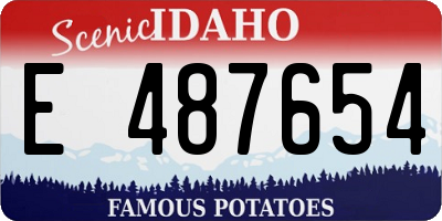 ID license plate E487654