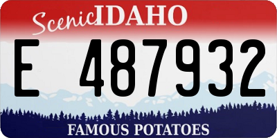 ID license plate E487932