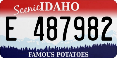 ID license plate E487982