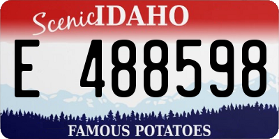 ID license plate E488598