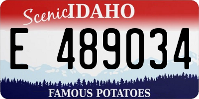 ID license plate E489034