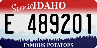 ID license plate E489201