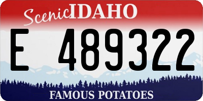 ID license plate E489322
