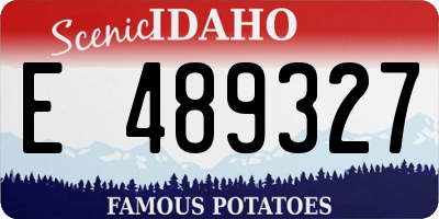 ID license plate E489327