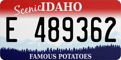 ID license plate E489362