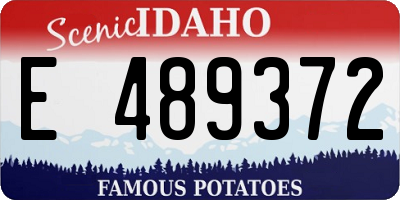ID license plate E489372