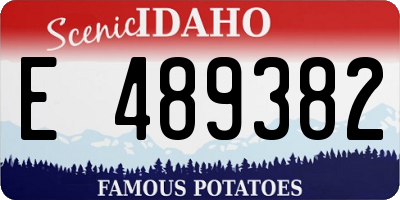 ID license plate E489382