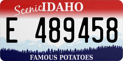 ID license plate E489458