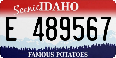 ID license plate E489567