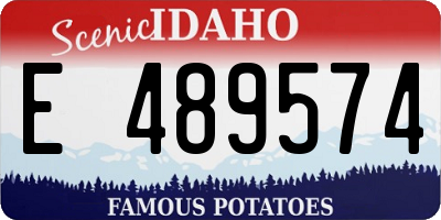 ID license plate E489574