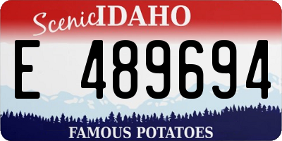 ID license plate E489694
