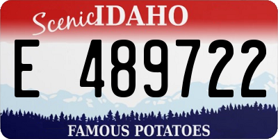 ID license plate E489722