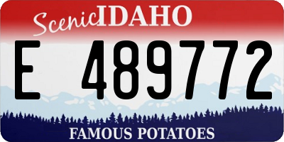 ID license plate E489772