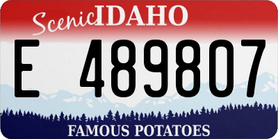 ID license plate E489807